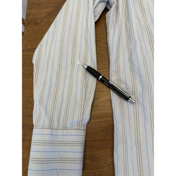 Robert Graham Shirt Men’s XL Striped Embroidered Signature Flip Cuff Long Flaws - Picture 5 of 16